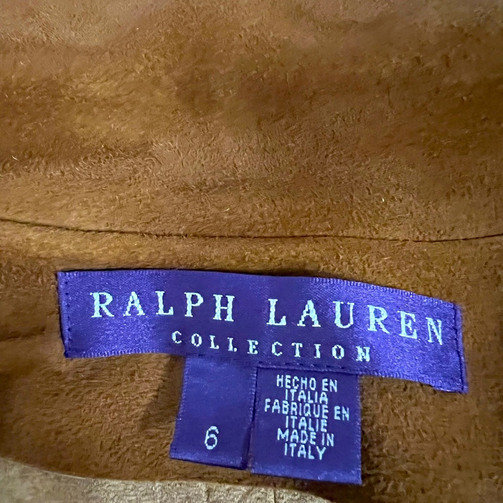 Ralph Lauren Purple Label Collection Suede fitted Womens jacket, Size 6 - Picture 4 of 16